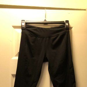 ATHLETIC WORKS size M (7-8) black tights with light pink and dark pink lines